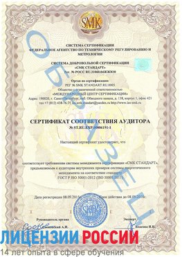 Образец сертификата соответствия аудитора №ST.RU.EXP.00006191-1 Новоаннинский Сертификат ISO 50001